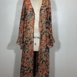 Long Floral Kimono